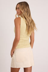 Roan Light Green Lace Twist Strap Tank Top