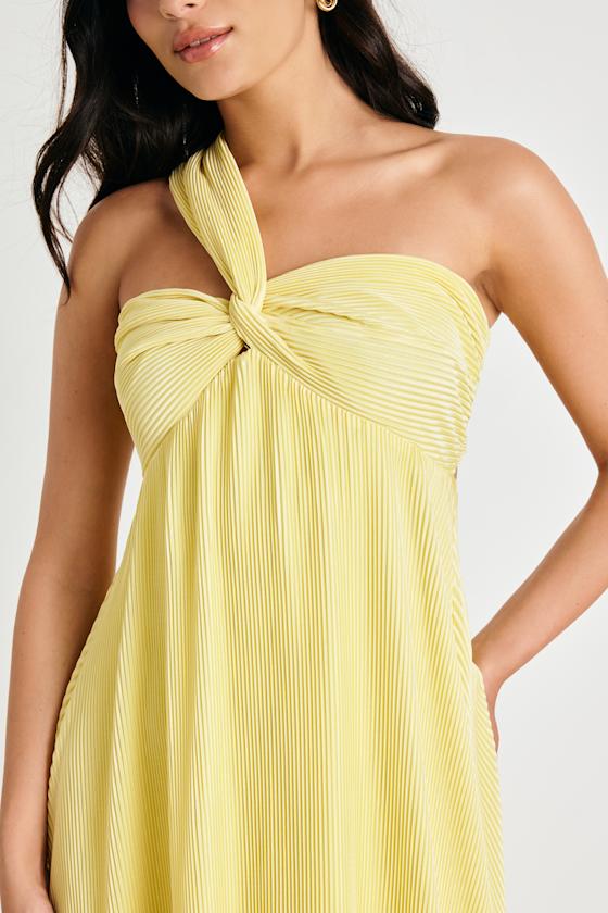Georgianna Light Yellow Plisse Maxi Dress