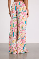 Prilla Pink Multi Abstract Wide-Leg Pants