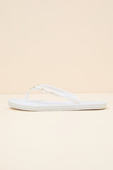 Nina White Pearl Flip Flops