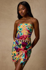 Kysa Yellow Multi Floral Wrap Skort