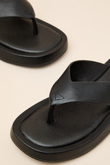 Mallorca Black Platform Thong Sandals