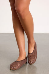 Marta Chocolate Woven Ballet Flats