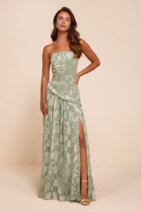 Allison Sage Floral Burnout Drop Waist Maxi Dress