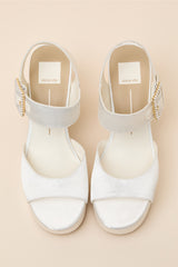 Bobby True White Satin Platform High Heel Sandals