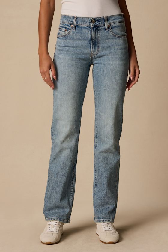 Rebel Medium Wash Mid-Rise Straight Jeans