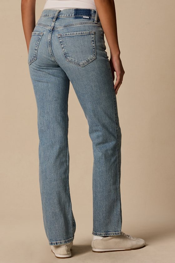 Rebel Medium Wash Mid-Rise Straight Jeans
