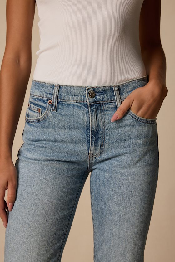 Rebel Medium Wash Mid-Rise Straight Jeans
