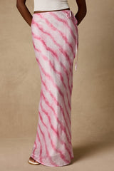 Issa Pink and White Striped Maxi Skirt
