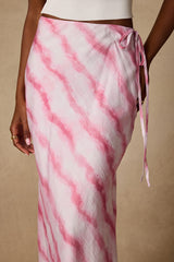 Issa Pink and White Striped Maxi Skirt
