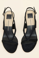 Izela Onyx Suede Leather Slingback High Heel Sandals