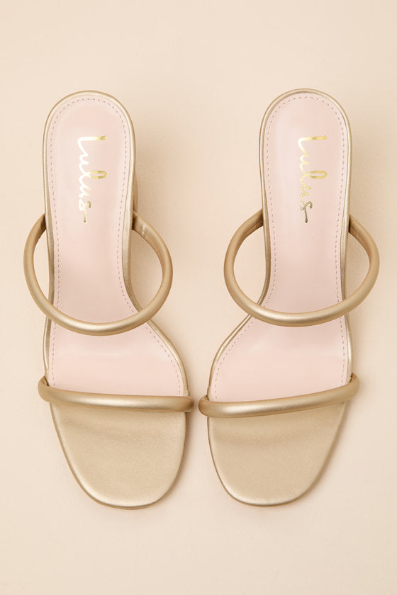 Addien Champagne Gold High Heel Sandals