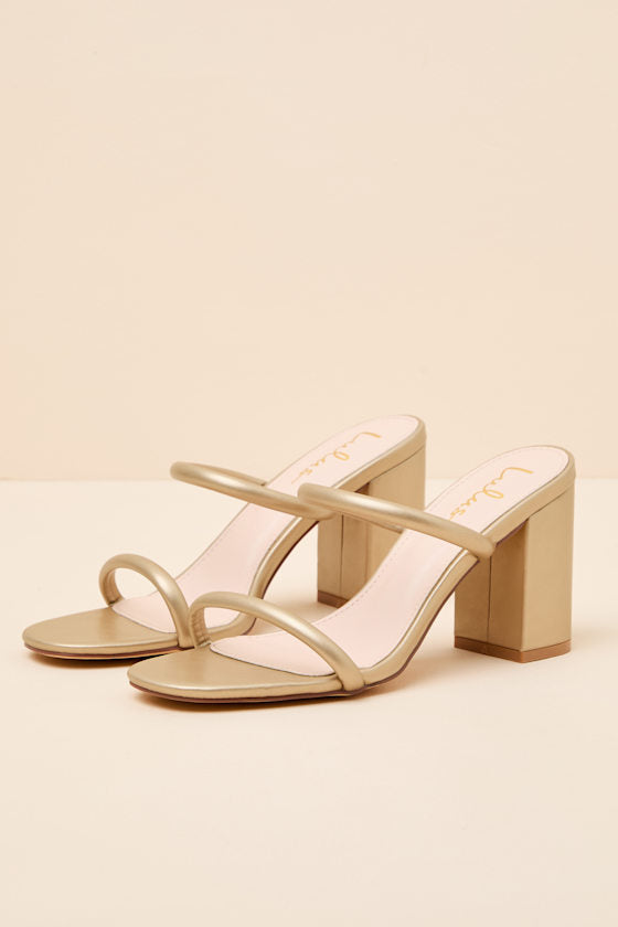 Addien Champagne Gold High Heel Sandals