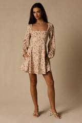 Daily Affection Cream Floral Corduroy Mini Dress With Pockets