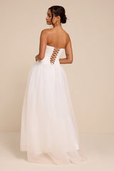 Dulce White Tulle Bustier Wedding Dress