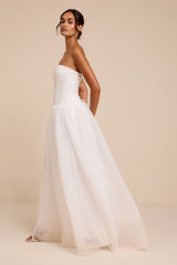 Dulce White Tulle Bustier Wedding Dress