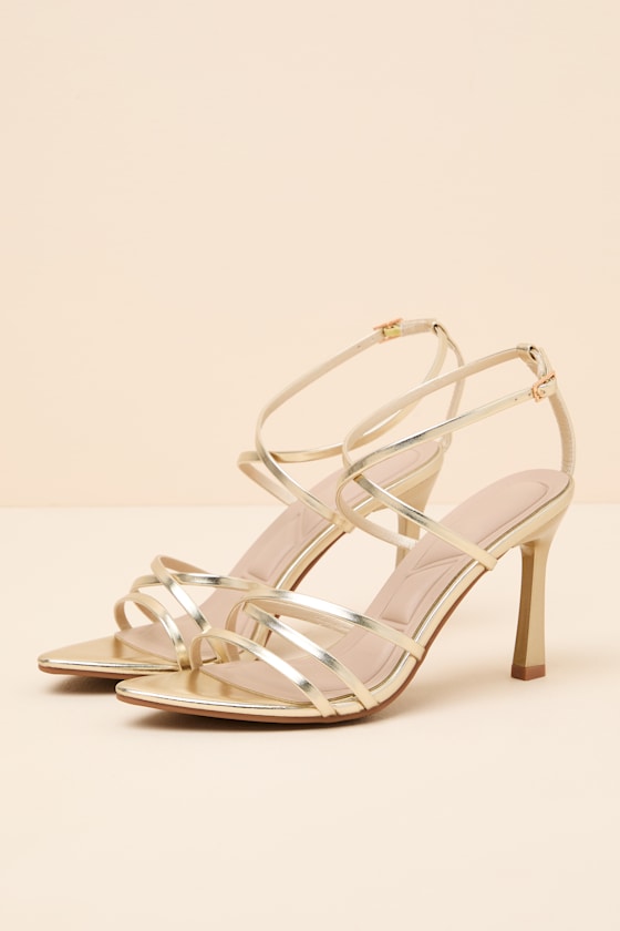 Jody Gold Metallic Strappy High Heel Sandals