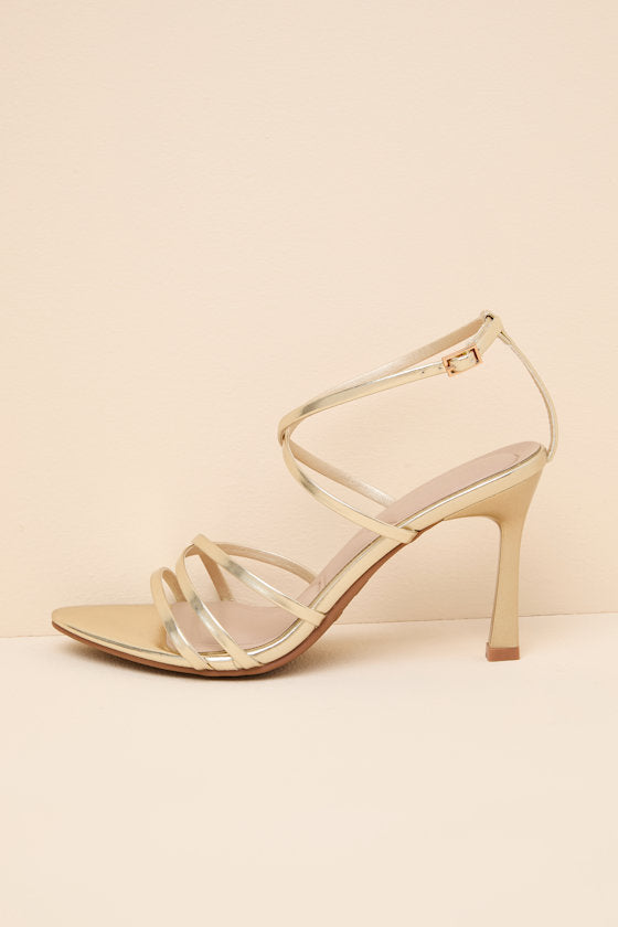 Jody Gold Metallic Strappy High Heel Sandals