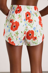 Delaina White Multi Floral Shorts