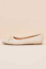 Milo Beige Textured Ballet Flats
