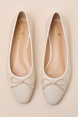 Milo Beige Textured Ballet Flats