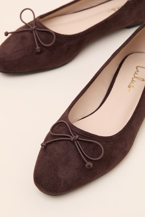 Milo Chocolate Brown Suede Ballet Flats