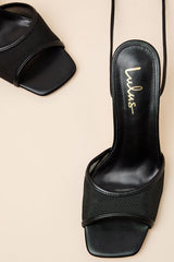 Harlan Black Mesh Lace-Up High Heel Sandals