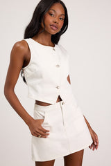 Dayton Ivory Denim Mini Skirt