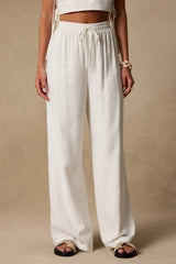 Irida Ivory Drawstring Pants