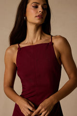 Chic Ease Wine Red Sleeveless Mini Dress