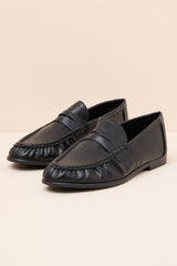 Carlton Black Ruched Loafers