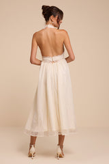 Finnley Ivory Lace Halter Midi Dress