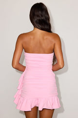 Jalena Light Pink Ruffled Bodycon Mini Dress
