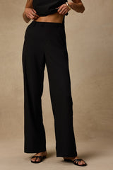 Jayden Black Wide-Leg Trousers