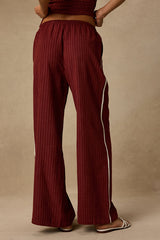 Ives Rust Red Pinstriped Drawstring Pants