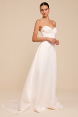 Gwen White Satin Bustier Wedding Dress