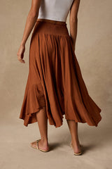 Merida Rust Smocked Midi Skirt