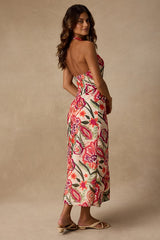 Paloma Ivory Multi Floral Halter Midi Dress