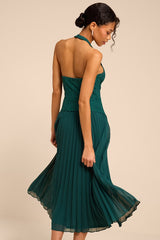 Baylin Emerald Lace Bustier Midi Dress