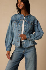 Sculpted Trucker Medium Wash Denim Jacket