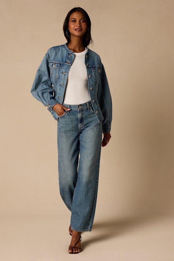 Sculpted Trucker Medium Wash Denim Jacket