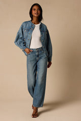 Sculpted Trucker Medium Wash Denim Jacket