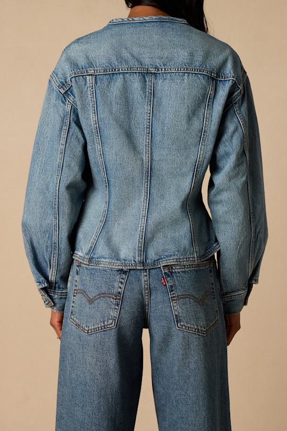 Sculpted Trucker Medium Wash Denim Jacket