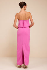 Lyanna Pink Strapless Column Maxi Dress