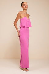 Lyanna Pink Strapless Column Maxi Dress