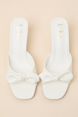 Lancee Bone Bow High Heel Slide Sandals