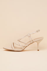 Inari Beige Strappy Slingback High Heel Sandals