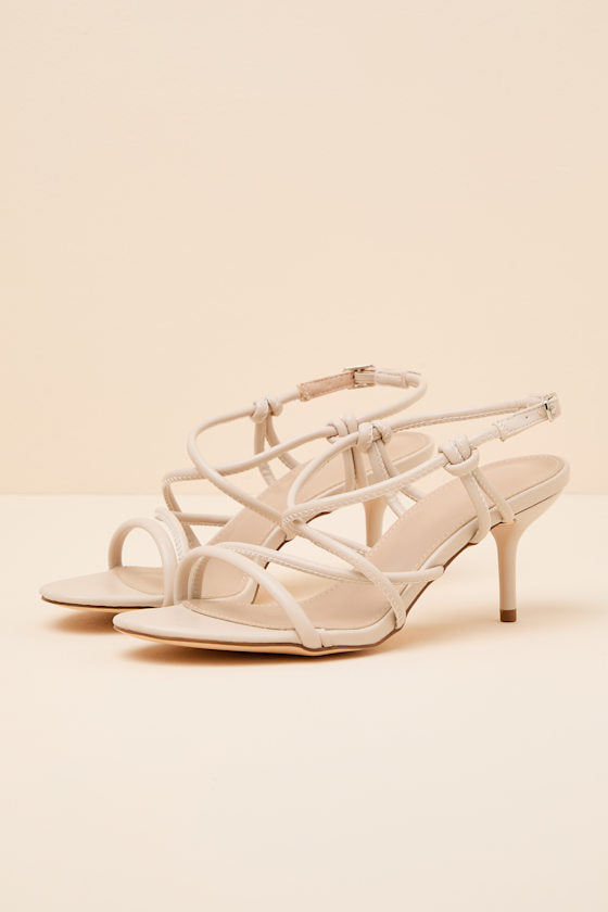 Inari Beige Strappy Slingback High Heel Sandals
