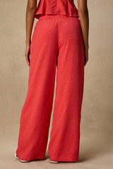 Marion Coral Floral Wide-Leg Pants
