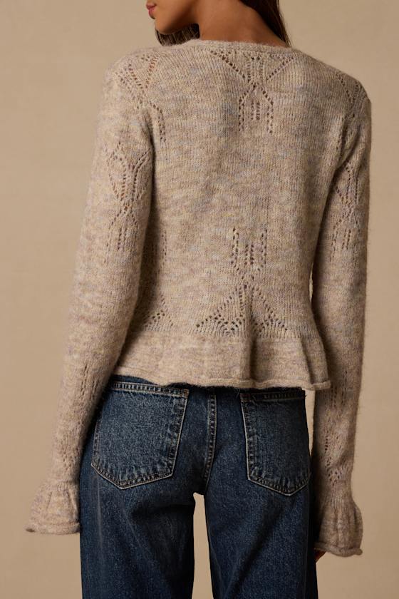 Phaedra Heather Taupe Tie-Front Cardigan
